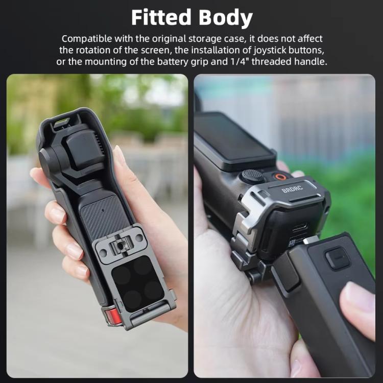 For DJI OSMO Pocket 3 BRDRC PO3005 Multi-functional Magnetic Base Expansion Back Clip Holder Adapter Bezel Accessory - Tarnish