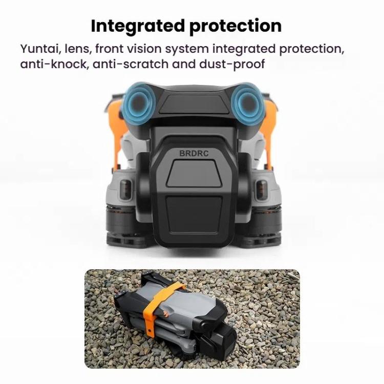 For DJI Air 3S BRDRC Lens Protective Cover Dustproof Anti-Knock Fixed Clip Gimbal Protector - Frosted Black
