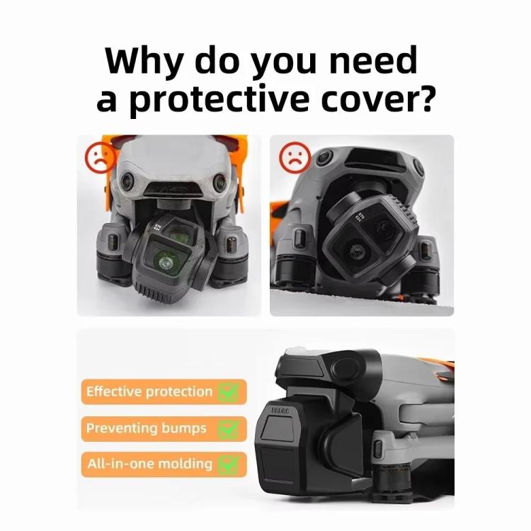 For DJI Air 3S BRDRC Lens Protective Cover Dustproof Anti-Knock Fixed Clip Gimbal Protector - Frosted Black