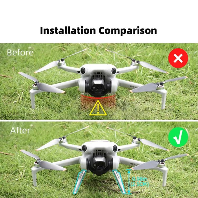 For DJI Mini 4 Pro BRDRC Booster Landing Gear Folding Strap Kickstand