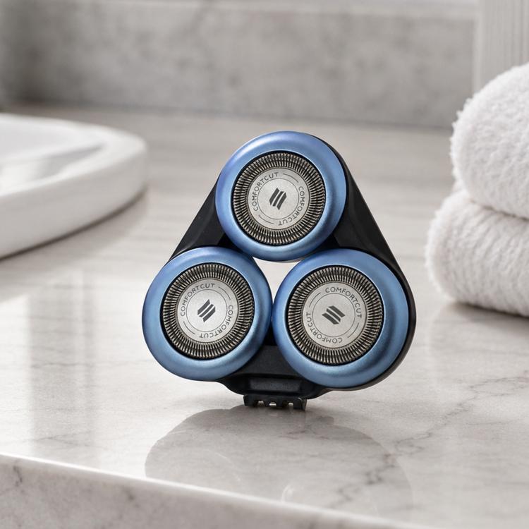 For Philips S6000 Series Shaver Head S6011 / S6015 / S6500, Cassette Replacement Head - Black Blue