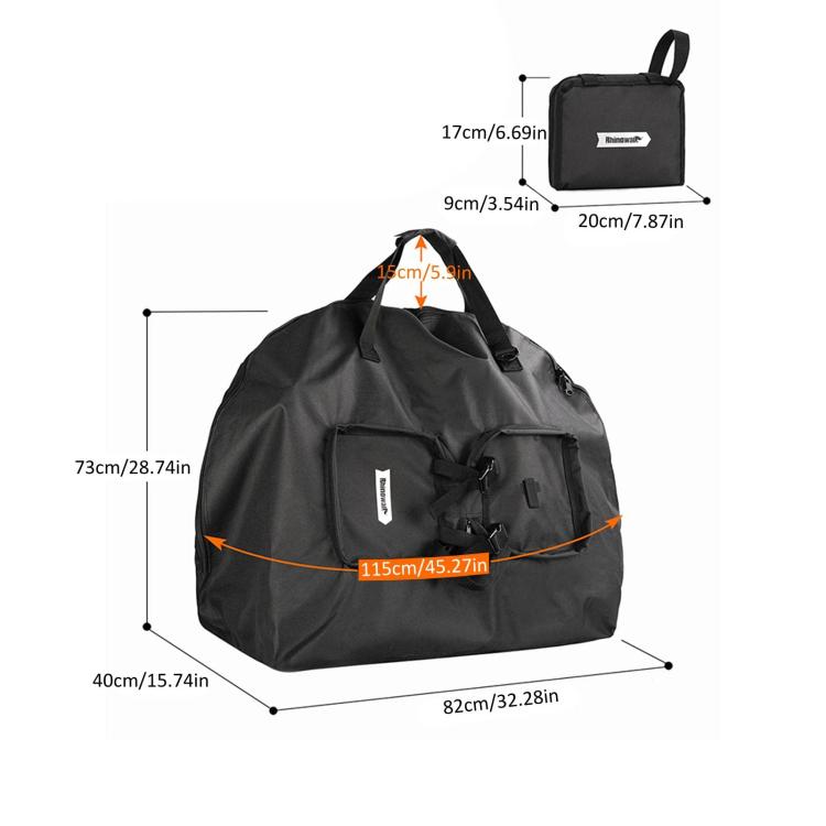 Rhinowalk RF203BK 20-inch Folding Bicycle Waterproof Storage Bag Bicycle Handbag - Black