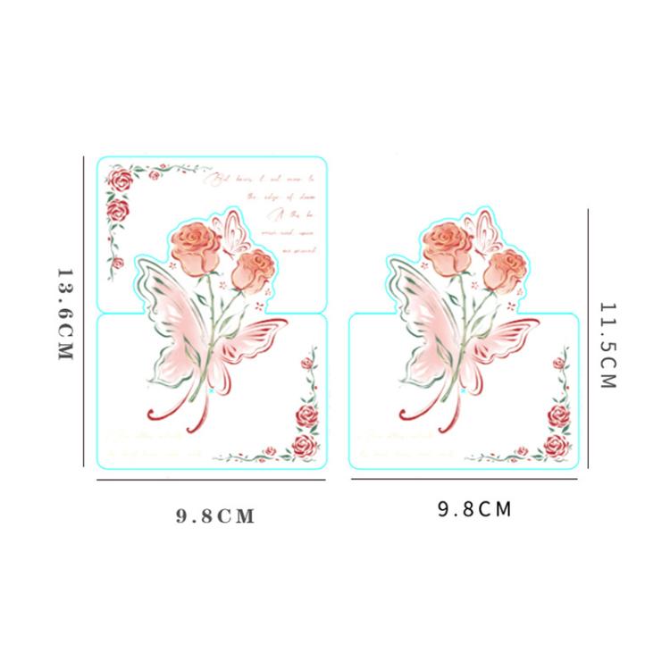 20pcs /Pack Three-Dimensional Rose Valentine Day Greeting Card Mother Day Message Card