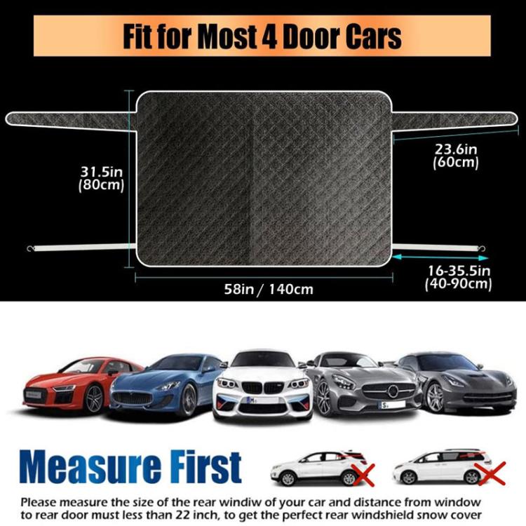 140 x 80cm Car Rear Window Thickened Sun Shield All-Weather Protective Cover - Silver