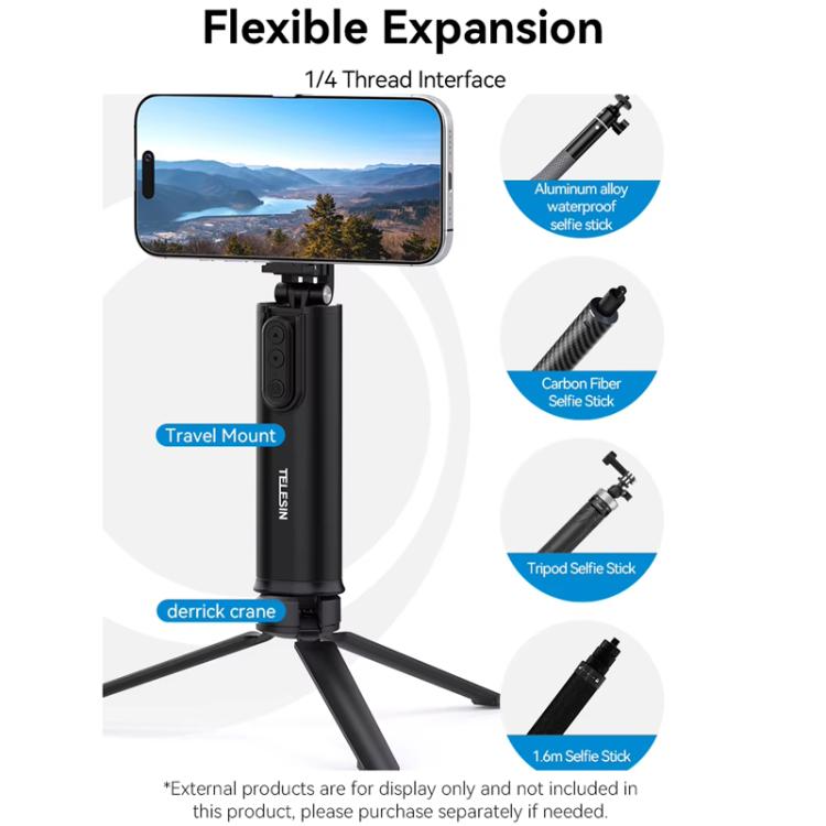 TELESIN P1-HSS-02 Magnet Version Remote Control Travel Photo Cell Phone Holder Desktop Fixed Lazy Magnetic Holder