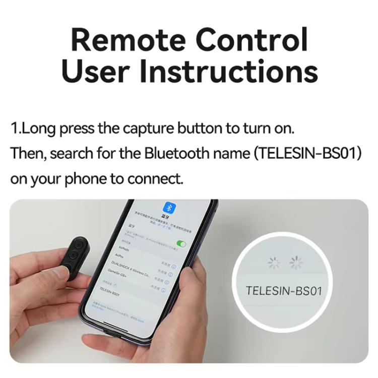 TELESIN P1-HSS-02 Magnet Version Remote Control Travel Photo Cell Phone Holder Desktop Fixed Lazy Magnetic Holder