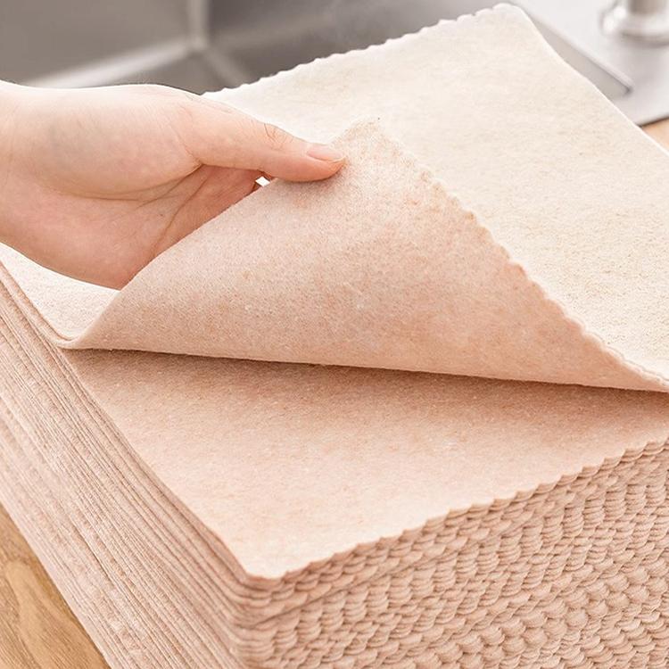 20pcs /Pack Thickened Loofah Rag Plant Fiber Oil-absorbing Kitchen Dishcloth, Size: 20x20cm