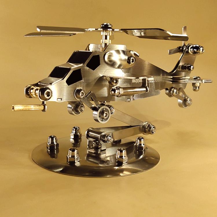 Stainless Steel Crafts Helicopter Model Office Car Decorations