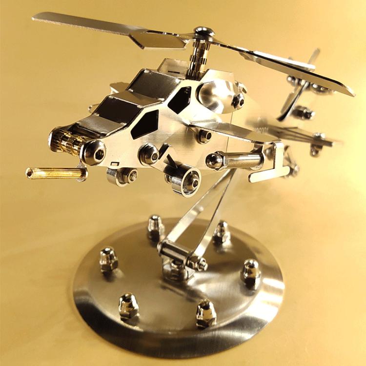 Stainless Steel Crafts Helicopter Model Office Car Decorations