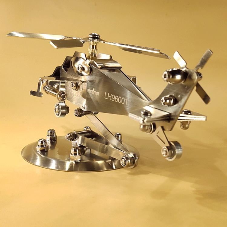 Stainless Steel Crafts Helicopter Model Office Car Decorations