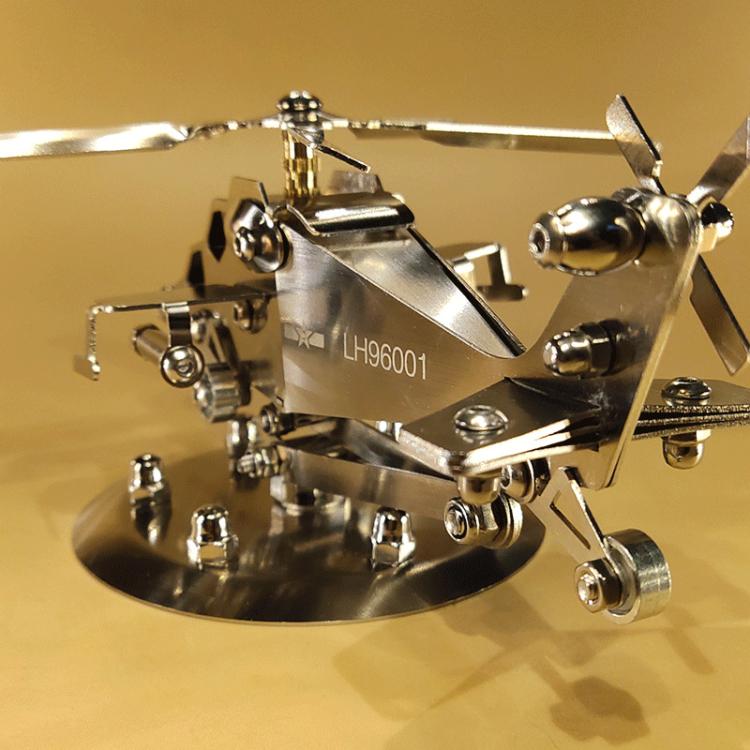Stainless Steel Crafts Helicopter Model Office Car Decorations