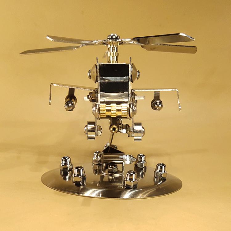 Stainless Steel Crafts Helicopter Model Office Car Decorations