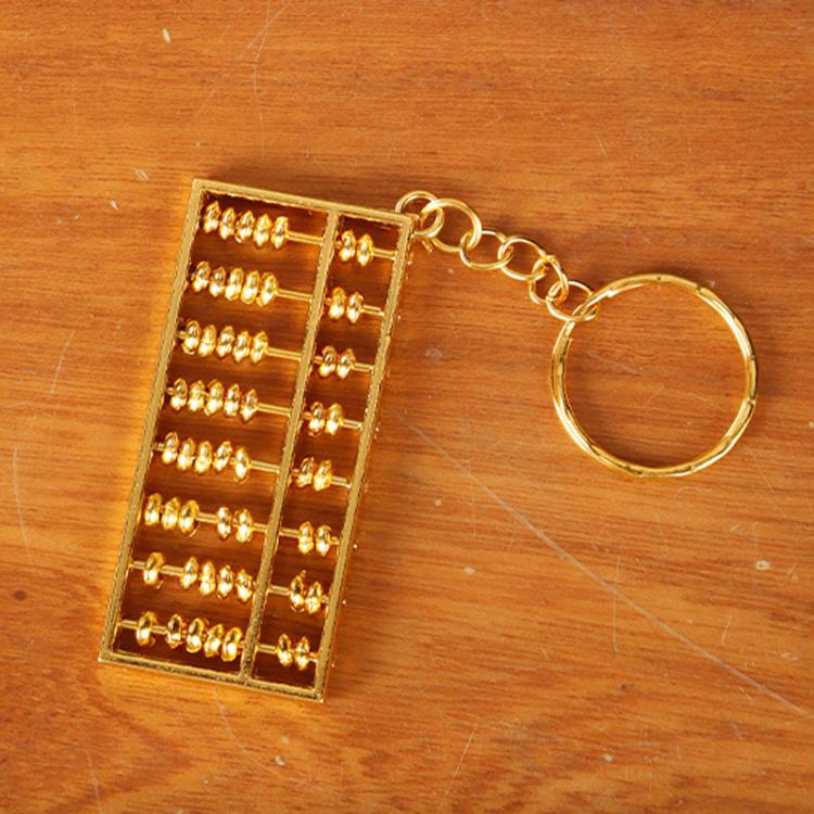 6cm With Keychain Zinc Alloy Gold Plated Daily Charm Abacus Keychain