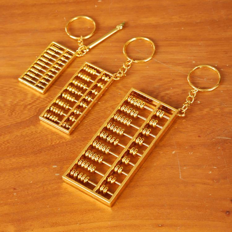 9cm with Keychain Zinc Alloy Gold Plated Daily Charm Abacus Keychain