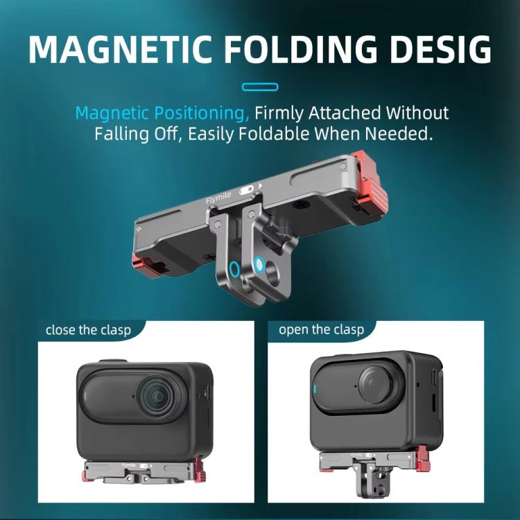 For Insta360 GO 3 / 3S Flymile Magnetic Metal Quick Release Base Sports Camera Adapter Bracket - Tarnish