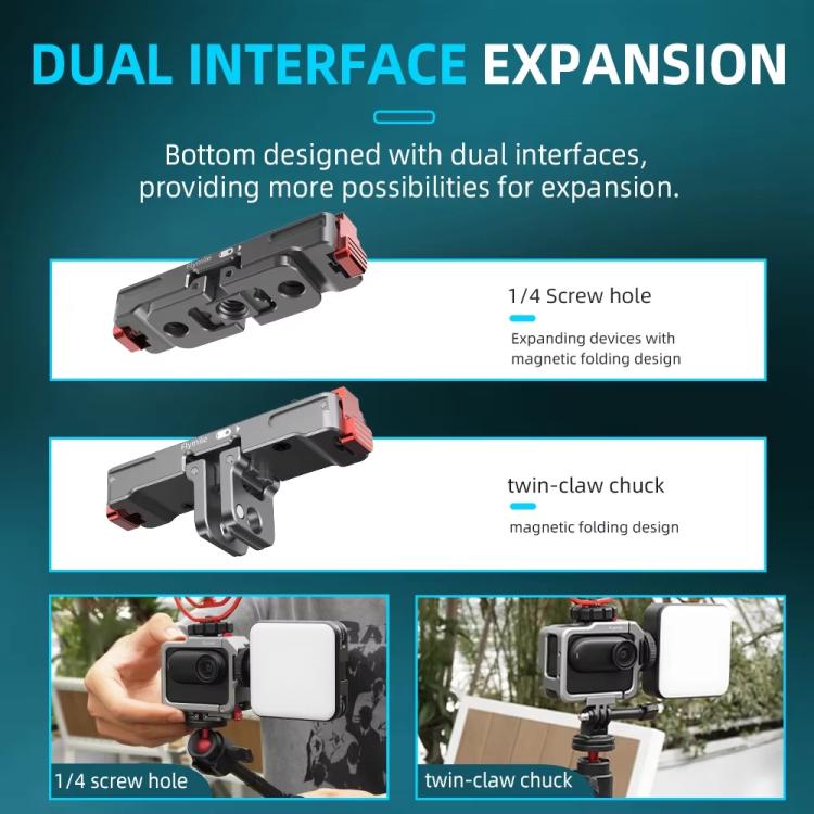 For Insta360 GO 3 / 3S Flymile Magnetic Metal Quick Release Base Sports Camera Adapter Bracket - Tarnish