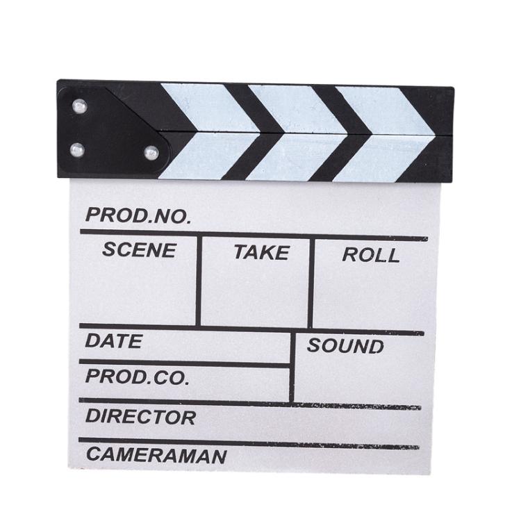 Wooden Director Board Shooting Video Movie City Scene Record Board Photography Props, Style: Small P White