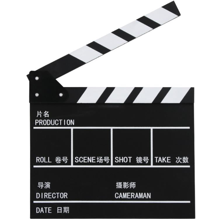 Wooden Director Board Shooting Video Movie City Scene Record Board Photography Props, Style: With Chinese Small Black