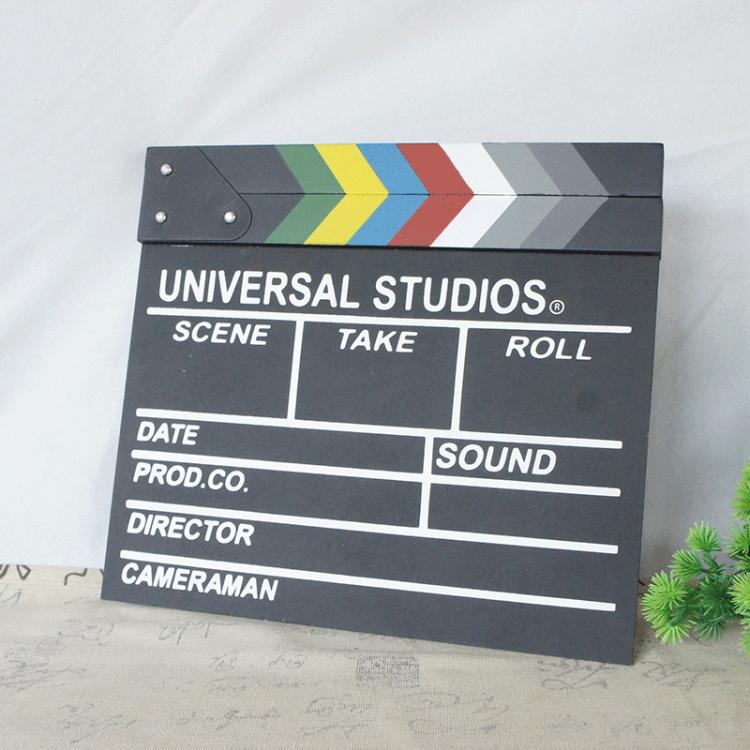 Wooden Director Board Shooting Video Movie City Scene Record Board Photography Props, Style: Colorful Large Black