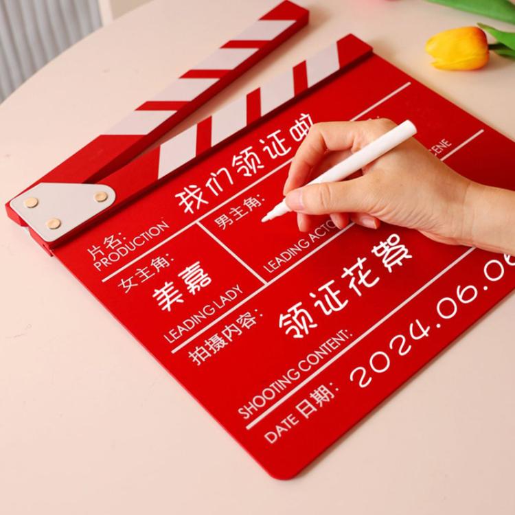 Wooden Director Board Shooting Video Movie City Scene Record Board Photography Props, Style: Large U Black
