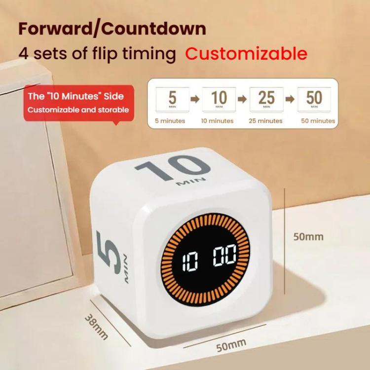 Mini Visual Timer Gravity Sensing Cube Flip Learning Fitness Time Management Timer