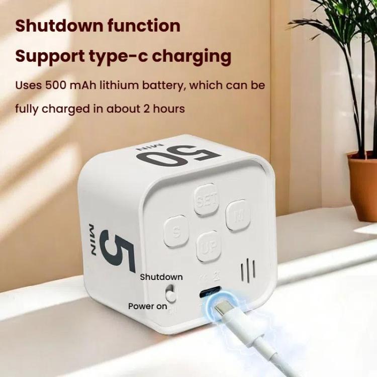 Mini Visual Timer Gravity Sensing Cube Flip Learning Fitness Time Management Timer