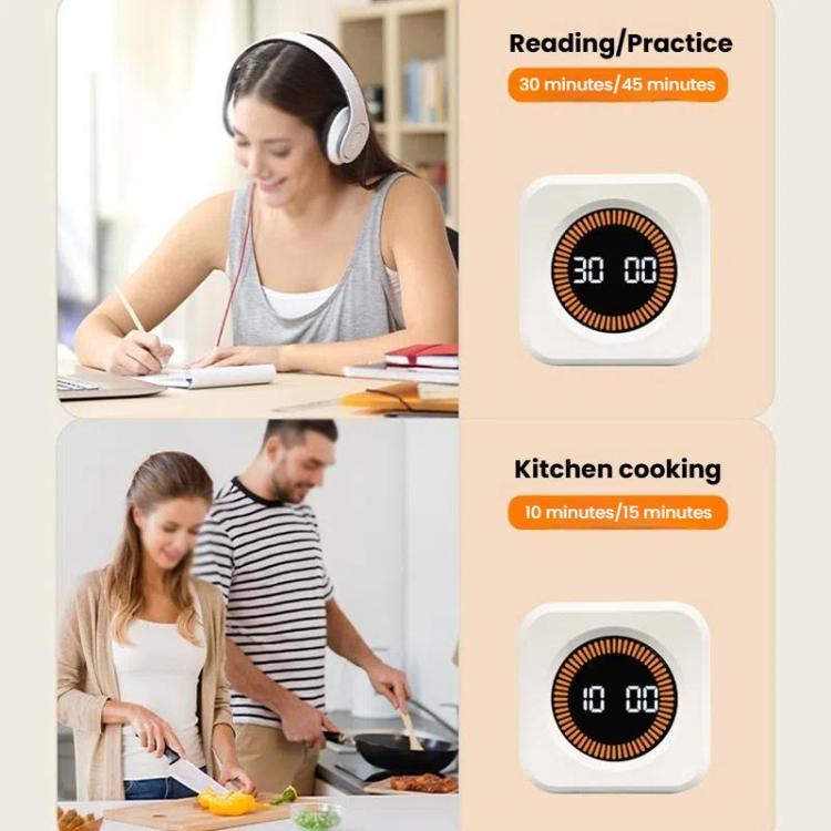 Mini Visual Timer Gravity Sensing Cube Flip Learning Fitness Time Management Timer