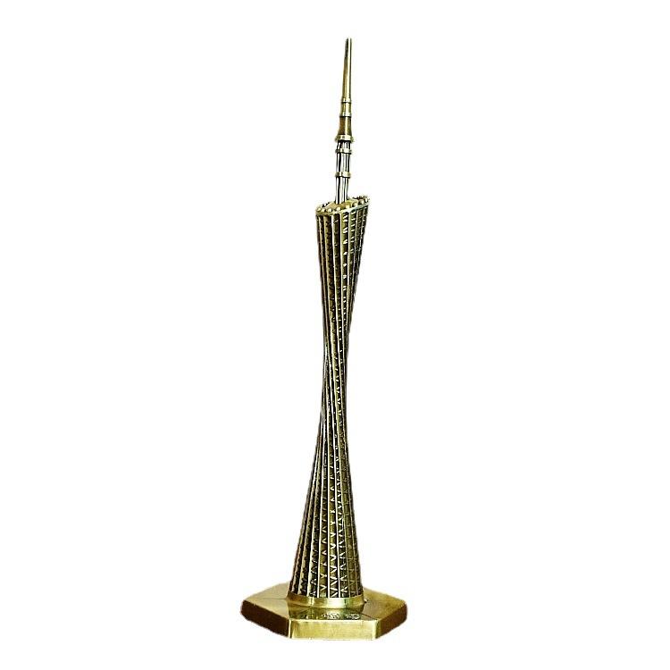18cm Alloy Canton Tower Model Small Barbarian Waist Ornament - Bronze Color