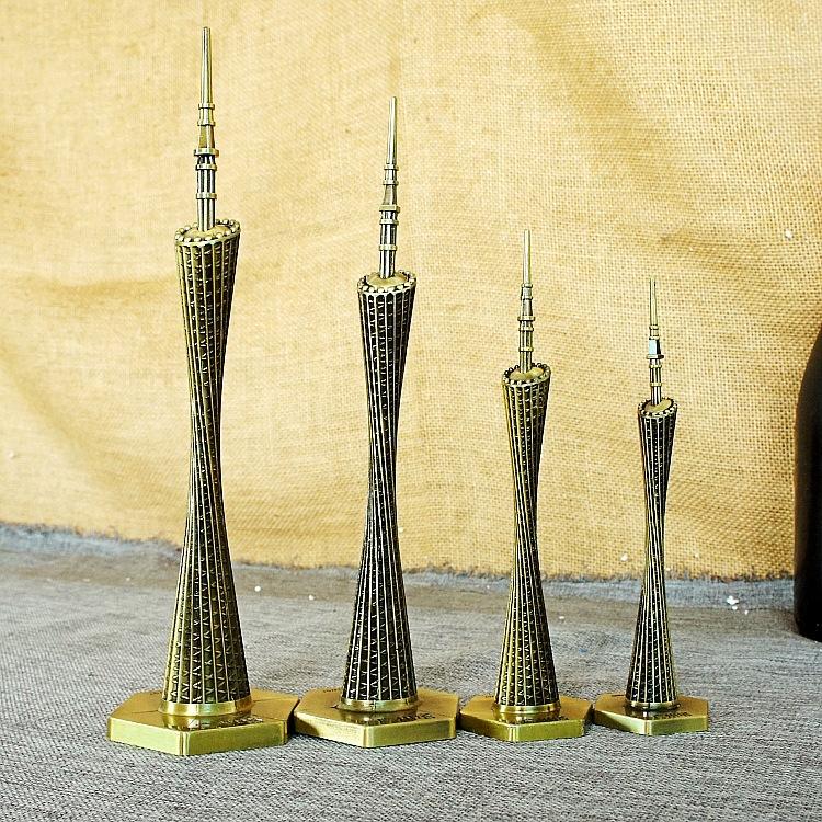 18cm Alloy Canton Tower Model Small Barbarian Waist Ornament - Bronze Color