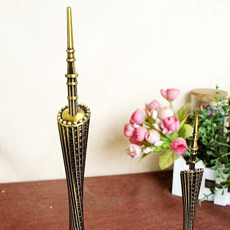 30cm Alloy Canton Tower Model Small Barbarian Waist Ornament - Bronze Color