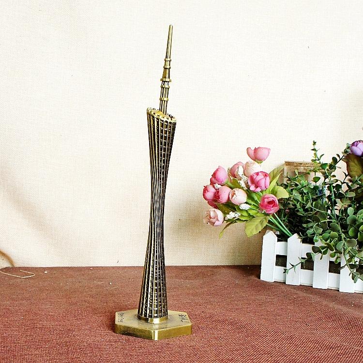 18cm Alloy Canton Tower Model Small Barbarian Waist Ornament - Bronze Color