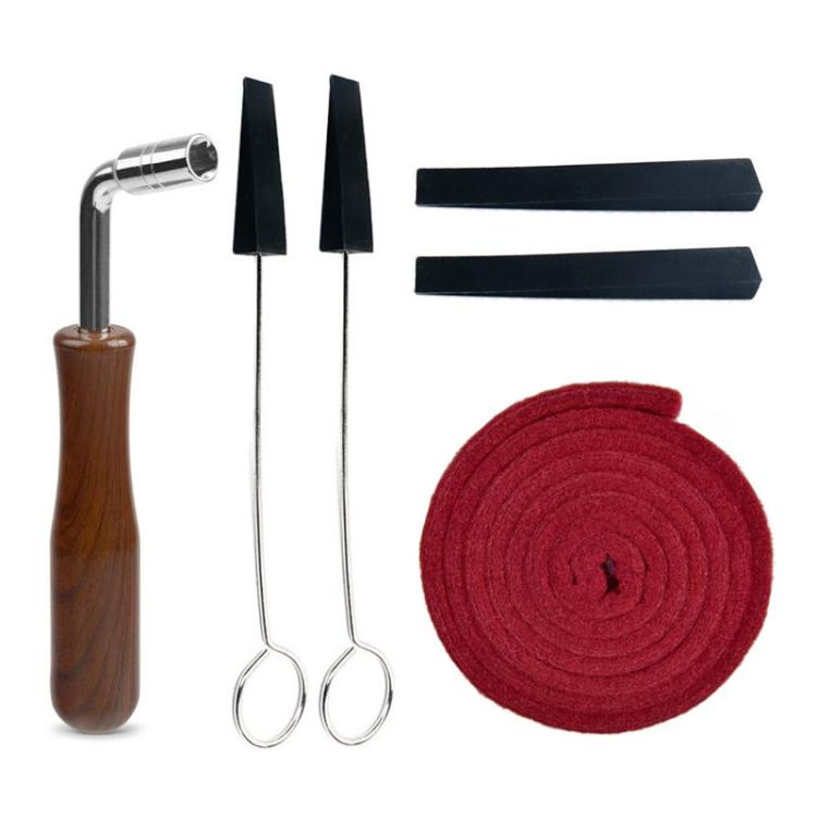 Piano Tuning Tool Set Tuning Stop Tape Wrench Musical Instrument Accessories, Style: Black 6pcs / Set