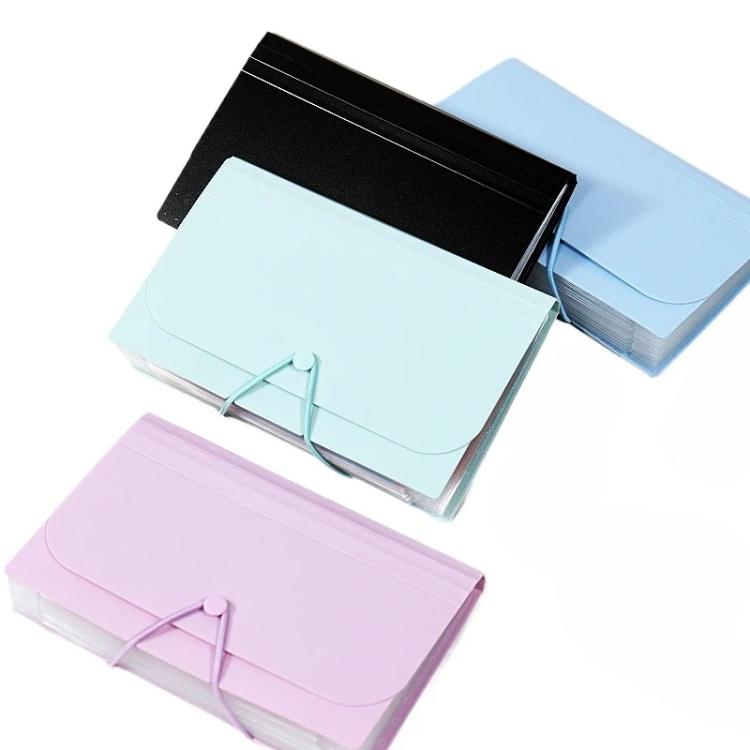 7 Pockets A6 File Organizer Expanding File Folders for Storage and Organization Black Cover Natural Inner
