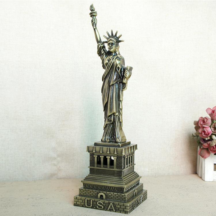 25cm Home Metal Crafts Ornament Statue of Liberty Model Arrangement