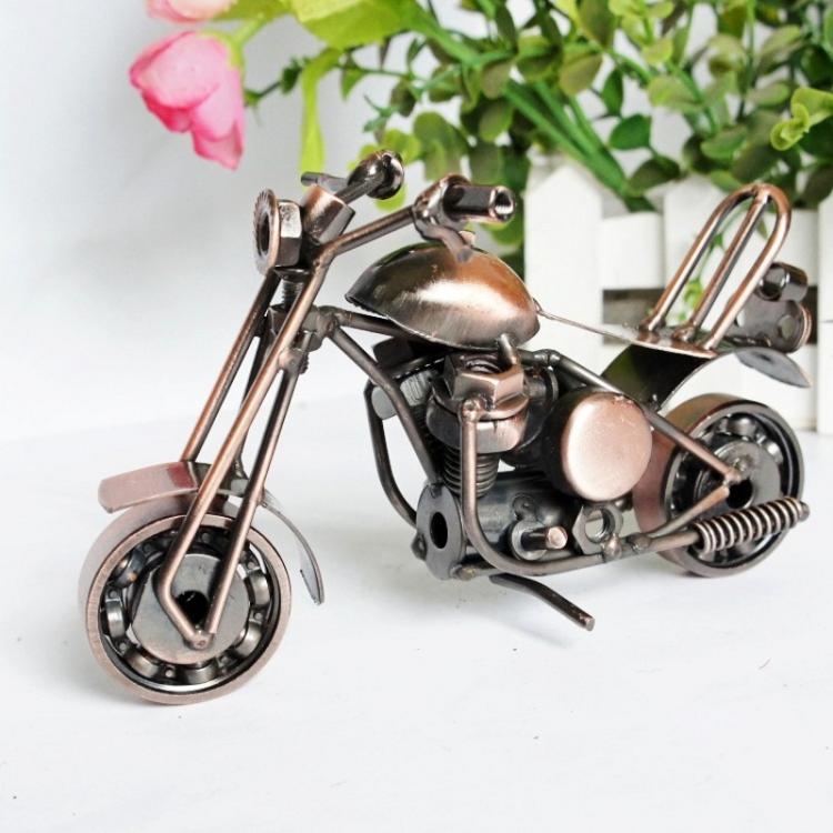Metal Iron Motorcycle Model Ornaments Handmade Crafts, Style: M36A Antique Copper