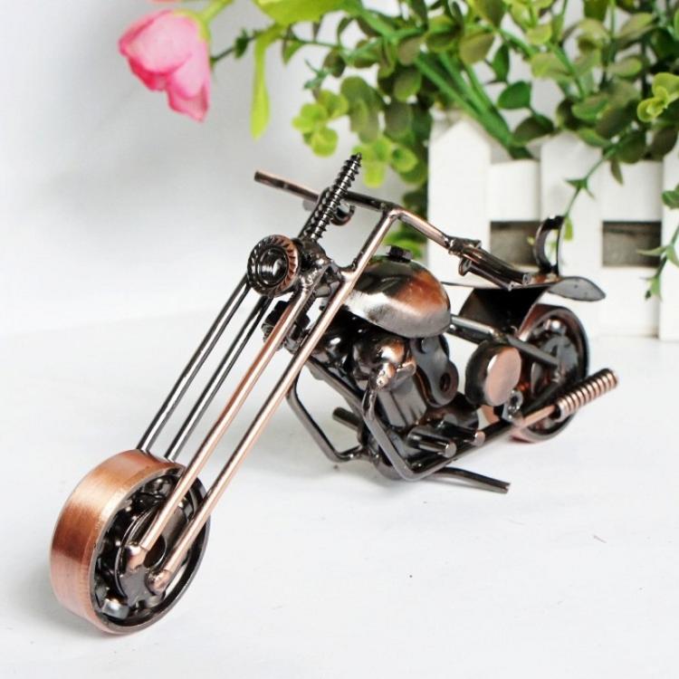 Metal Iron Motorcycle Model Ornaments Handmade Crafts, Style: M39A Antique Copper
