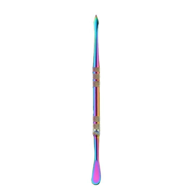 Stainless Steel Soot Spoon Carving Tools, Style: Dual Head 2 Colorful - PVC Bag Single Pack