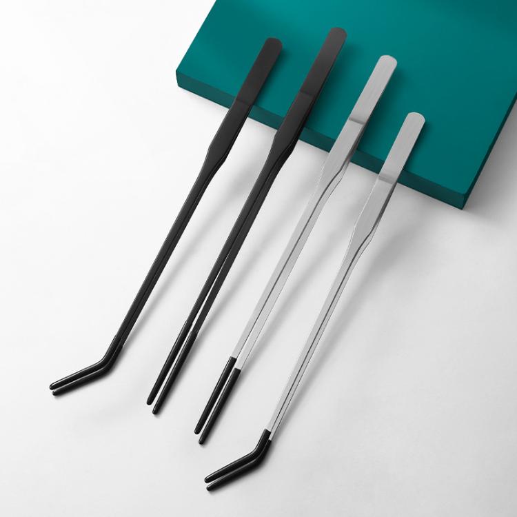 Pet Feeding Tweezers Reptile Pets Feeding Clip Aquascape Tool, Style: Color Titanium Straight Head