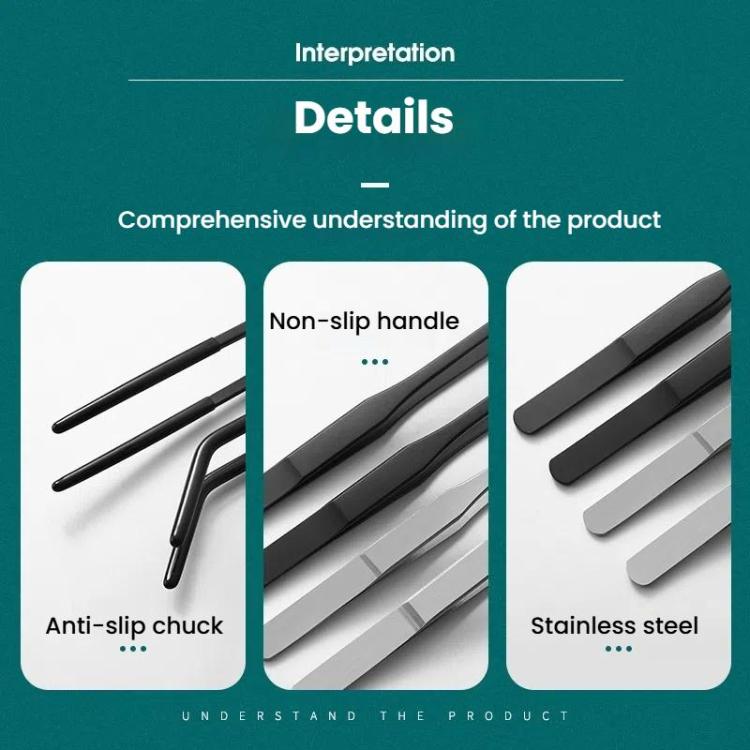 Pet Feeding Tweezers Reptile Pets Feeding Clip Aquascape Tool, Style: Black Tilt Head