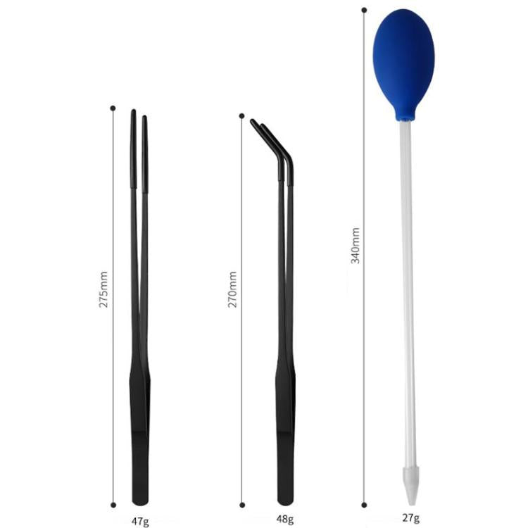 Pet Feeding Tweezers Reptile Pets Feeding Clip Aquascape Tool, Style: Color Titanium 3pcs