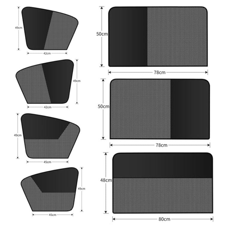 Universal Magnetic Car Sunshade Double Splicing Design Breathable Car Curtains, Style: Vertical Splicing Passenger