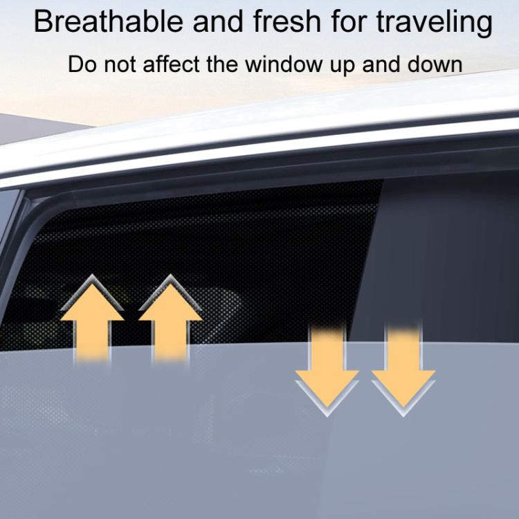 Universal Magnetic Car Sunshade Double Splicing Design Breathable Car Curtains, Style: Vertical Splicing Driver