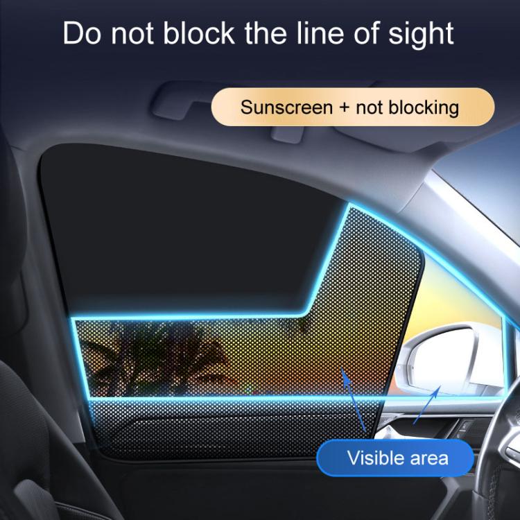 Universal Magnetic Car Sunshade Double Splicing Design Breathable Car Curtains, Style: Vertical Splicing Passenger