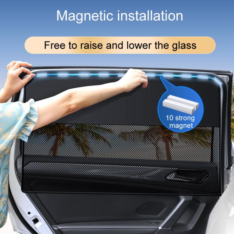 Universal Magnetic Car Sunshade Double Splicing Design Breathable Car Curtains, Style: Vertical Splicing Driver