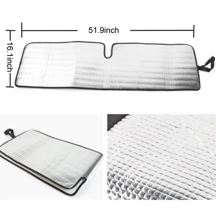 51.9 x 16.1inch For Jeep 2007-2017 Wrangler JK Car Front Windshield Sunshade - Black+Silver