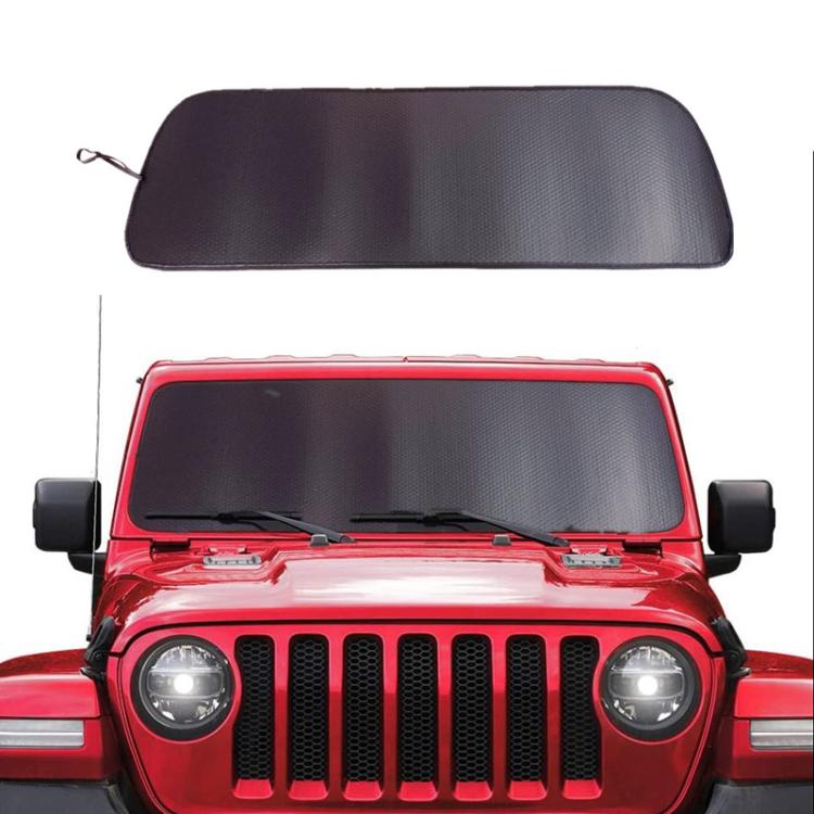 For Jeep Wrangler JL After 2018 汽车前挡风玻璃遮阳板 - Black+Silver
