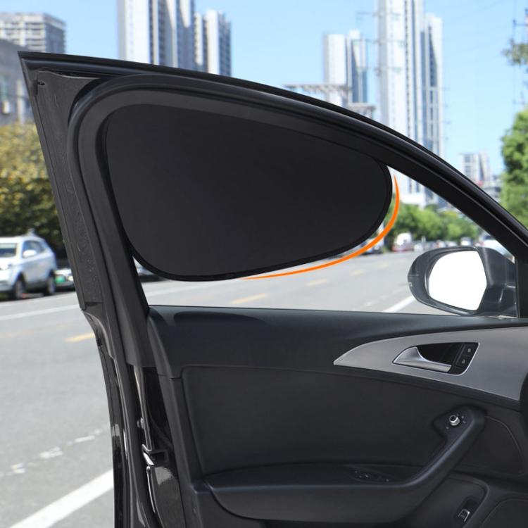 1pair Car Quick Installation Static Film Adsorption Opaque Window Sunshade, Style: Front - Black