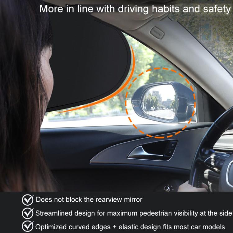 1pair Car Quick Installation Static Film Adsorption Opaque Window Sunshade, Style: Front - Black