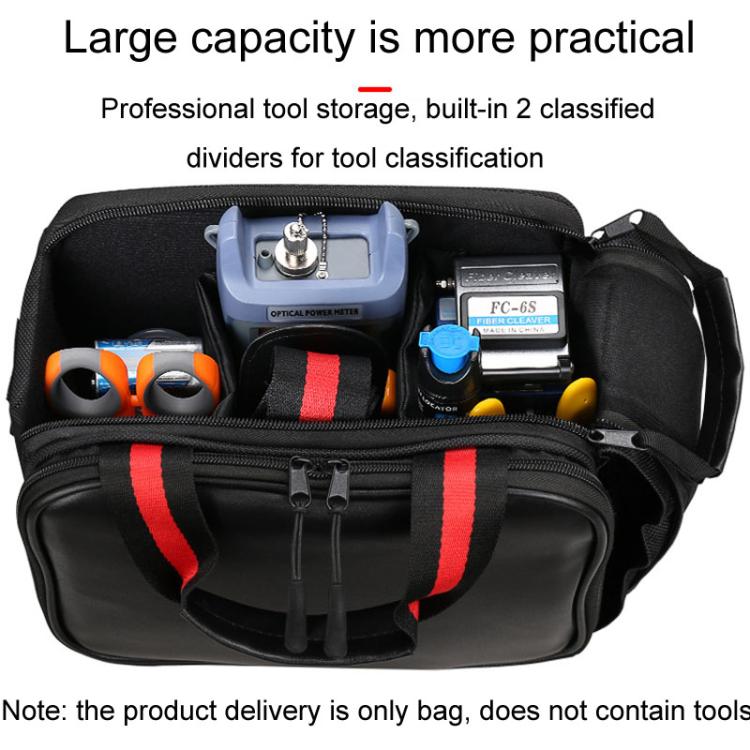 25.5 x 14.5 x 20cm Fiber Optic Cold Splicing Tools Classification Storage Bag Optical Power Meter Red Light Pen Backpack Satchel