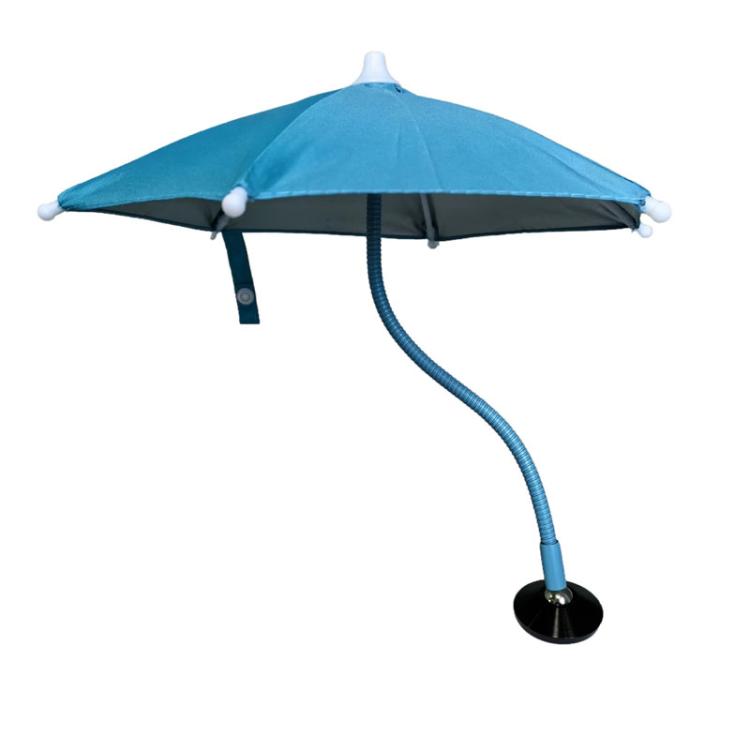 Magnetic Phone Mini Sun Protection Umbrella Parasol Diameter 9.4 inch, Metal Hose 8.3 inch